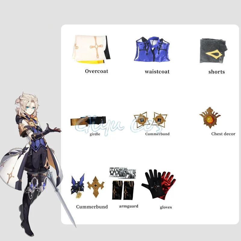 Albedo Cosplay Costume Genshin - Anime Cosplay Youtube Shorts recension och pris